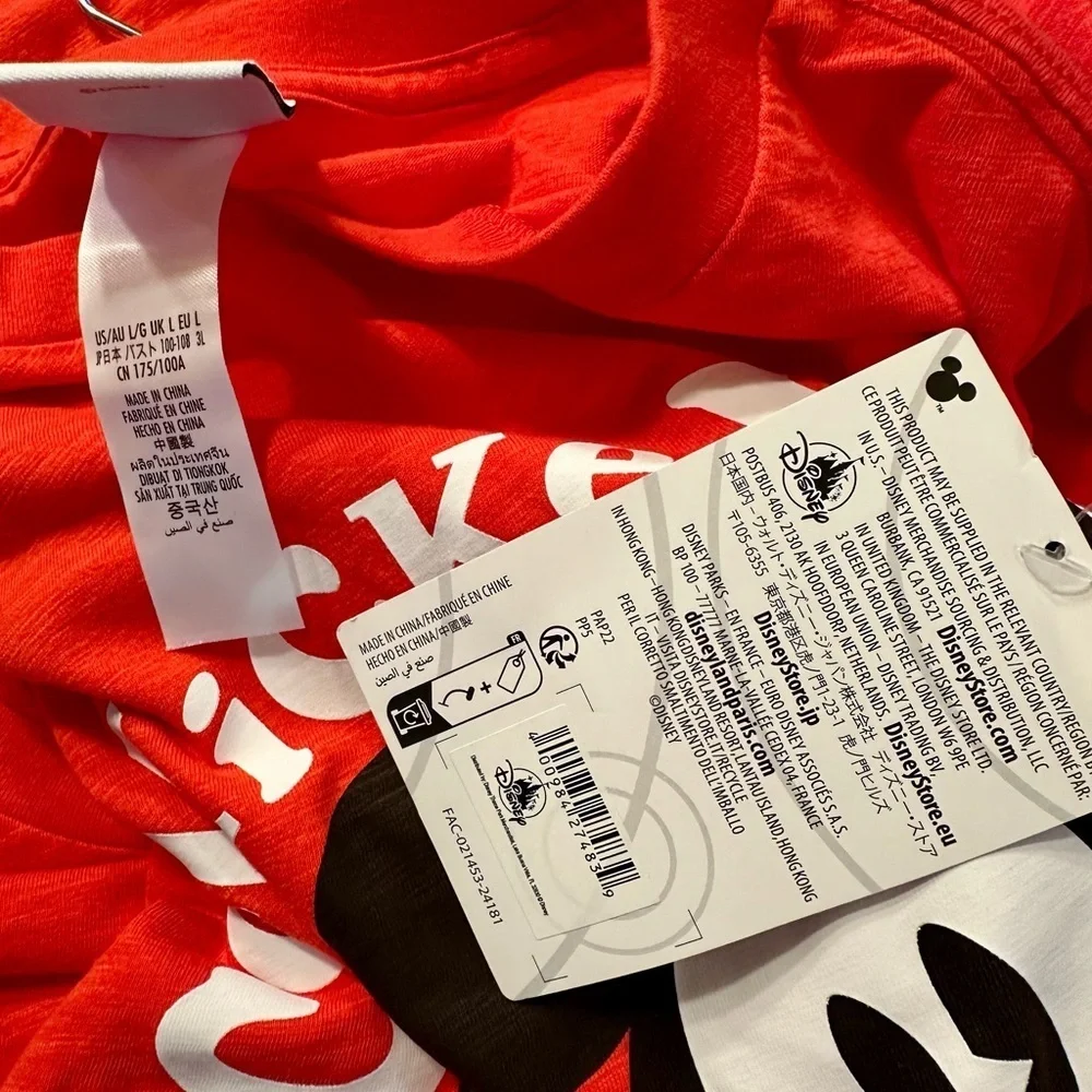 Boys Disney Red Mickey Mouse T-Shirt - NWT